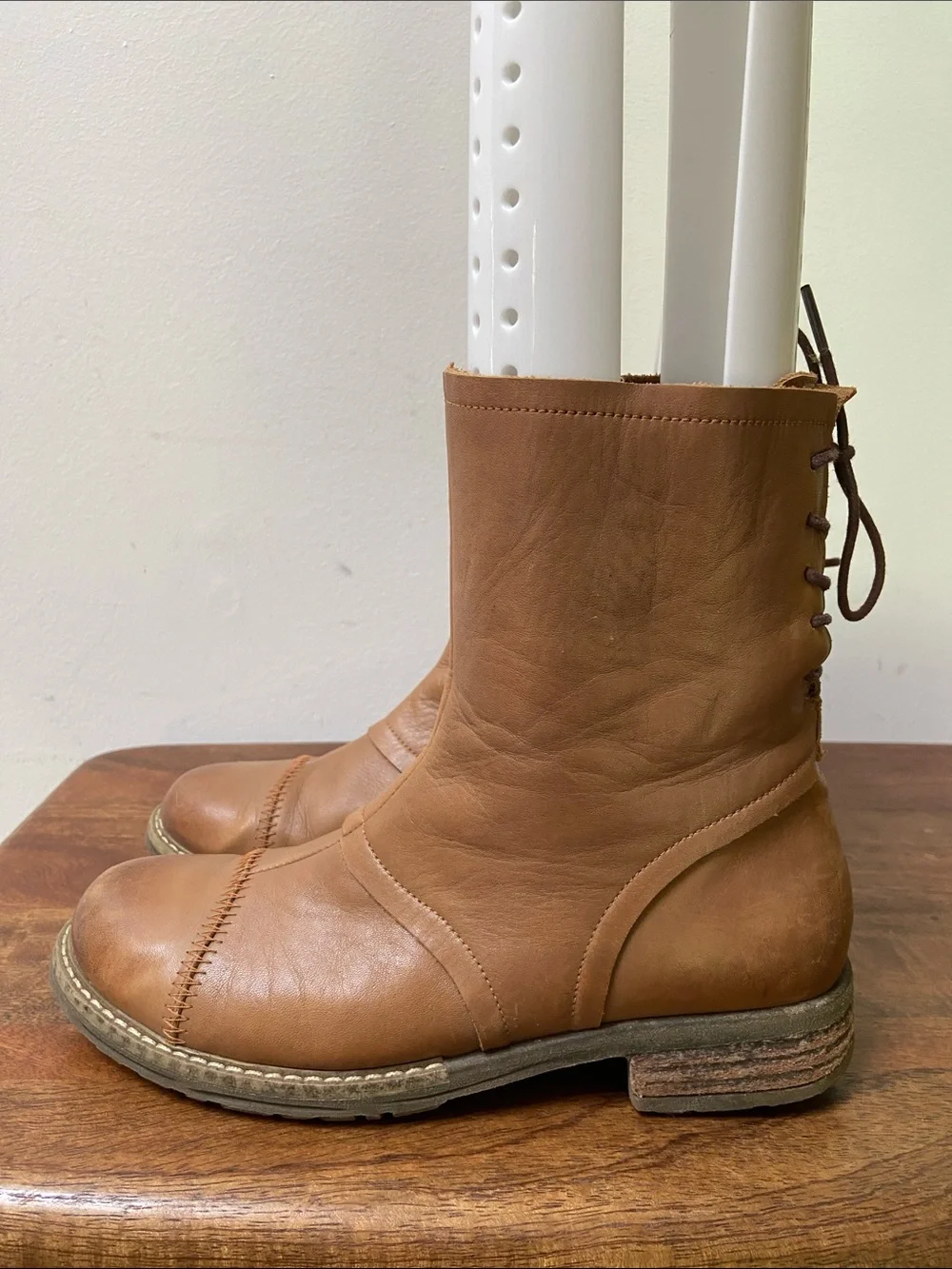 Sergio Tomani 751 Leather Lace-Up Handcrafted Ankle Boots Boho Victorian
